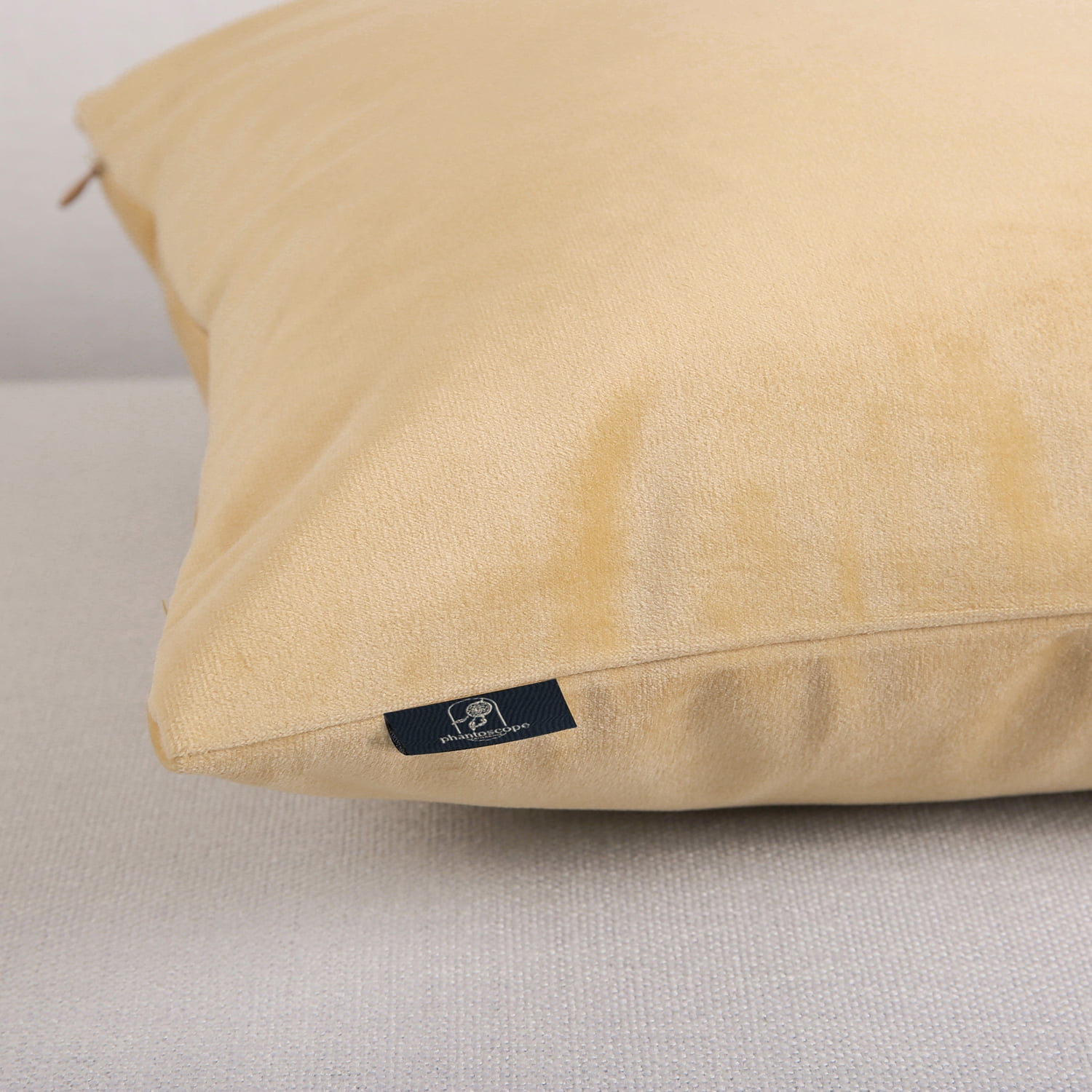 Phantoscope Soft Silky Velvet Series Decorative Throw Pillow, 12" x 20", Light Brown, 1 Pack