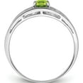 thumbnail image 2 of Sterling Silver Rhodium Plated Peridot Ring (Size 9) Made In India qr4503pe-9, 2 of 5