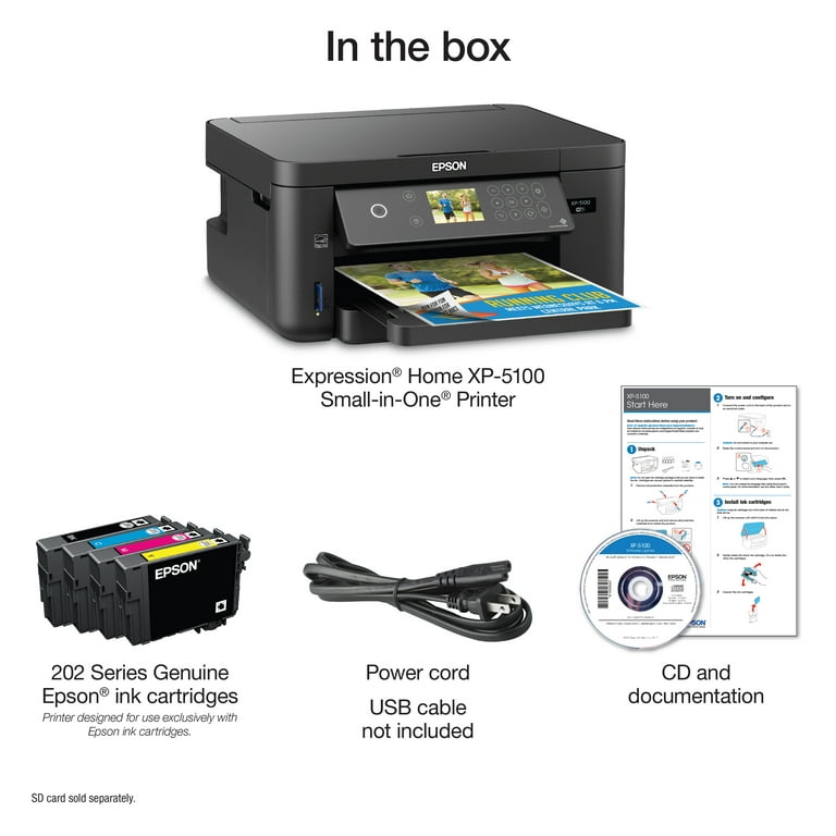 Epson Expression Home XP-5100 Wireless All-in-One Color Inkjet - Walmart.com