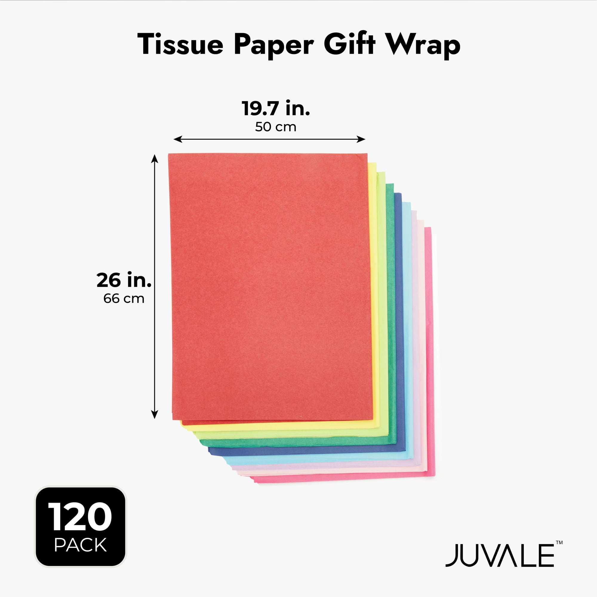 120 Sheets Wrapping Tissue Paper Bulk for Gift Bags, Packaging (Assorted Colors, Large, 20x26 in.)