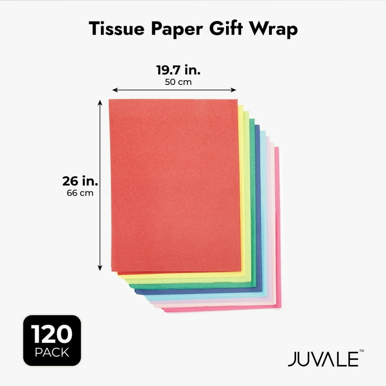 120 Sheets Tissue Paper for Gift Bags, Gift Wrapping, Crafts -  Colorful Tissue Paper for Packaging, Presents, Gift Wrapping Supplies (10  Colors, 26x20 in) : Juvale: Arts, Crafts & Sewing