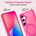 thumbnail image 6 of CASEFIV for Samsung Galaxy S25 Case,with Magnetic Invisible Stand [Military Drop Protection] [Compatible with MagSafe] Shockproof Slim Translucent Anti-Slip,Rose Red, 6 of 8