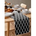 thumbnail image 6 of Black Ombre Stripe Table Runner 48 Inches, Modern Abstract Art Gradient Striped Bed Runner Dresser Scarves Tabletop for Indoor Outdoor Parties/Ceremony/Banquet, 13" x 48", 6 of 8