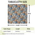 thumbnail image 2 of Brown Highland Cow Blue Bucket Flower Pattern Square Fitted Tablecloth with Elastic Edge,Square Table Cover,Washable Elastic Table Cover for Home Kitchen Party Decor 34"x34", 2 of 6