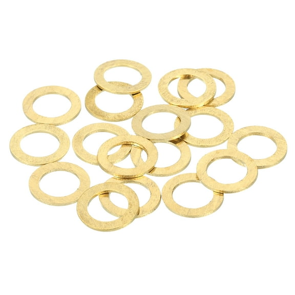 Uxcell Brass Flat Washer, 5/8" OD x 3/8" ID x 1mm Fenders Washers Assortment M10 Washer for Bolts,28 Pack