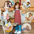 thumbnail image 6 of Red Christmas Snowflake Pattern Kids Aprons for Girls and Boys,Adjustable Neck Strap Toddler Aprons for Kids Cooking Baking, 6 of 7