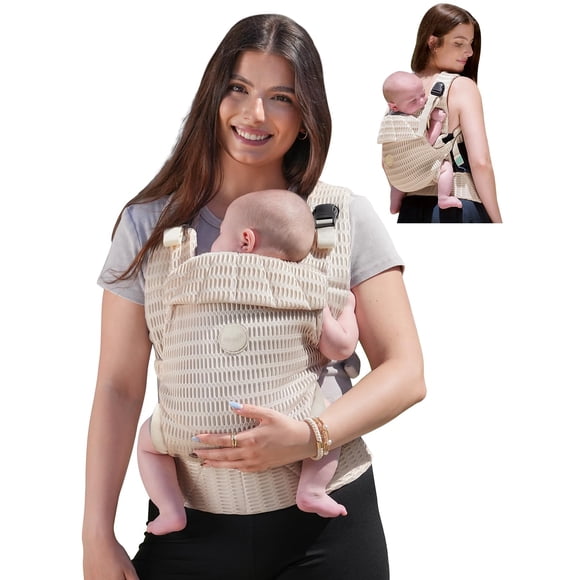 Portabebés GROWNSY para recién nacidos y niños pequeños de 3,2 a 20 kg, color beige almendra
