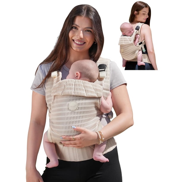 Portabebés GROWNSY para recién nacidos y niños pequeños de 3,2 a 20 kg, color beige almendra