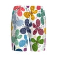 thumbnail image 4 of Rocae Colorful Butterflies for Men's Soft Sleep Pajama Shorts, Waistband and Pockets, 4 of 9