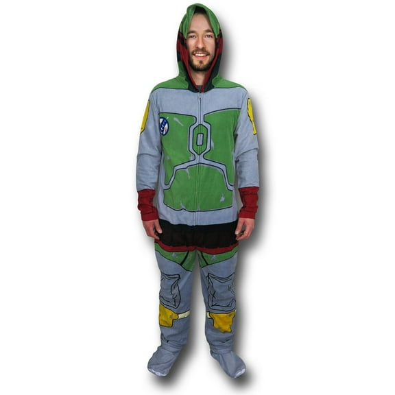 Star Wars Men's Look Like Boba Fett Footie Pajamas, Mens Pajamas