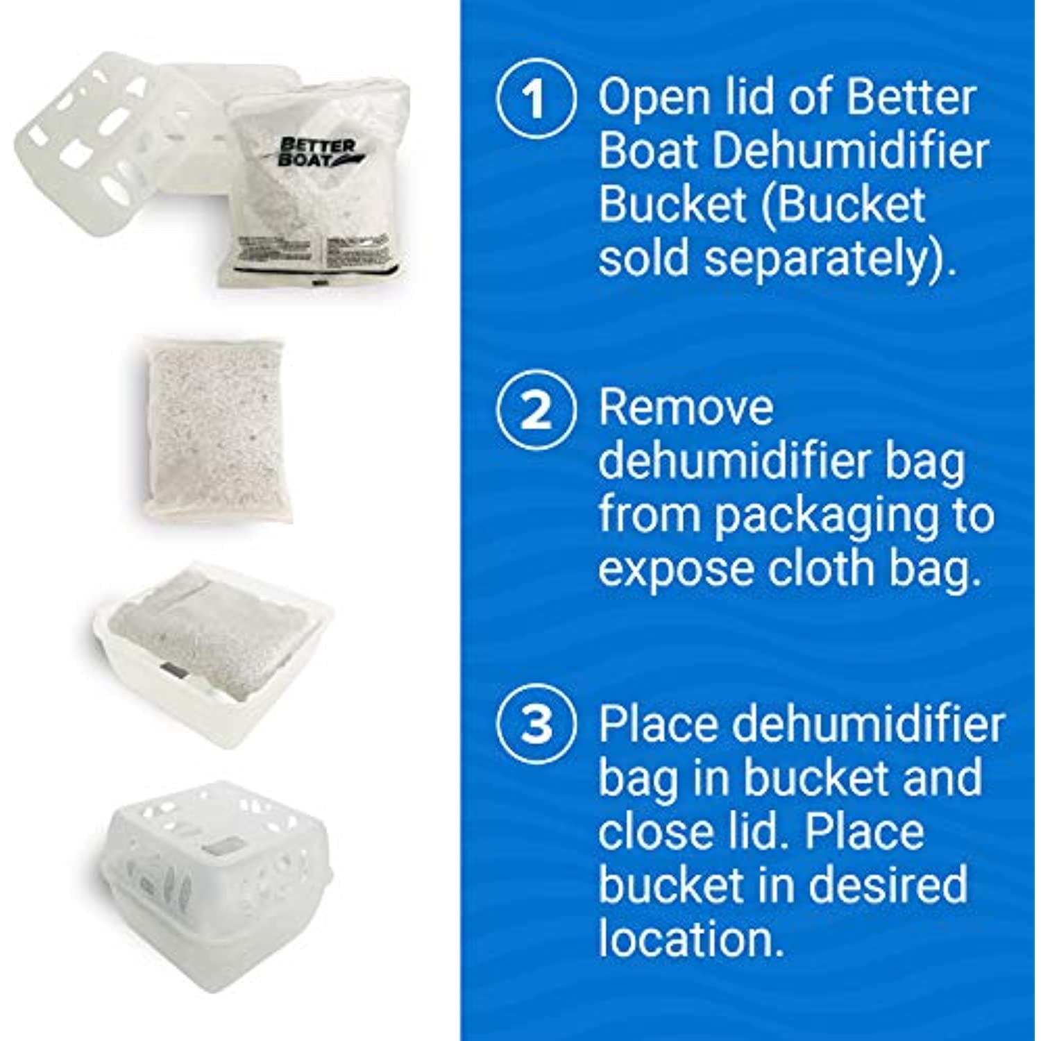4 Pack Moisture Absorbers Dehumidifier Refill Bag to Get Rid of Odors & Damp Air Pellet Packs for use in Refillable Bucket for Basement Closet Home RV and Boating Refills Unscented Fragrance Free
