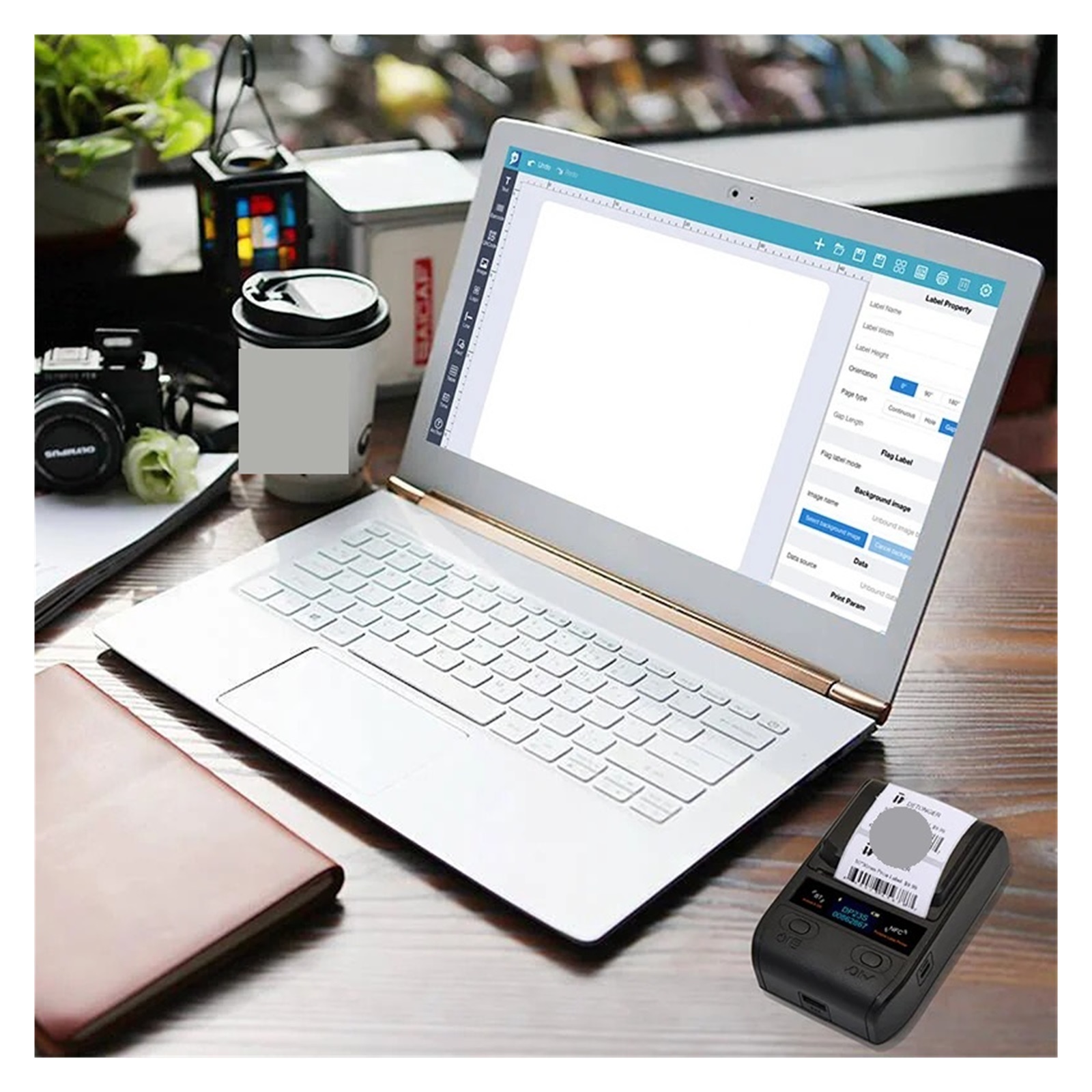 Multifunctional Wireless BT Mobile for Barcode Thermal Label Maker Printer
