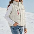 thumbnail image 2 of Afuyipoi Kids Puffer Jackets (7-15) Sleeveless Zip Winter Outdoor Warm Vest White 9, 2 of 9