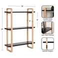 thumbnail image 5 of Kate and Laurel Summit Modern Three-Tier Wall Shelf, 18 x 6 x 25, Black and Natural Wood, Transitional Decorative Multi-Tiered Storage Shelf Wall Organizer for Decor and Display, 5 of 9
