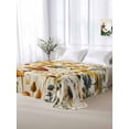 thumbnail image 5 of Mushroom Queen Size Flat Sheet, Wrinkleproof & Fadeproof Cooling Flat Bed Sheet Only, Sunflowers Spring Floral Summer Botanical Breathable Soft Bedding Top Sheets 90 x 102 Inches, 5 of 8