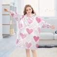 thumbnail image 5 of FORMRS Wearable Blanket Hoodie with Sleeves for Kids Cozy Flannel Sweatshirt, Geometric Love, 5 of 7