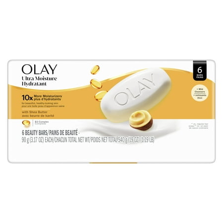Olay Ultra Moisture Shea Butter, Bar Soap, 6 Count