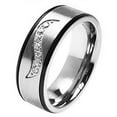 thumbnail image 2 of 7MM Comfort Fit Titanium Wedding Band CZ on Wave Groove Black Edge Titanium Ring (Size 7 to 12), 2 of 2