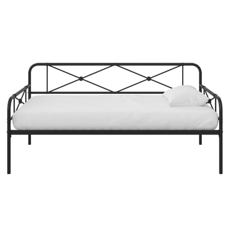 RealRooms Allysa Metal Daybed  Strong Steel Slats and Frame  Twin  Black