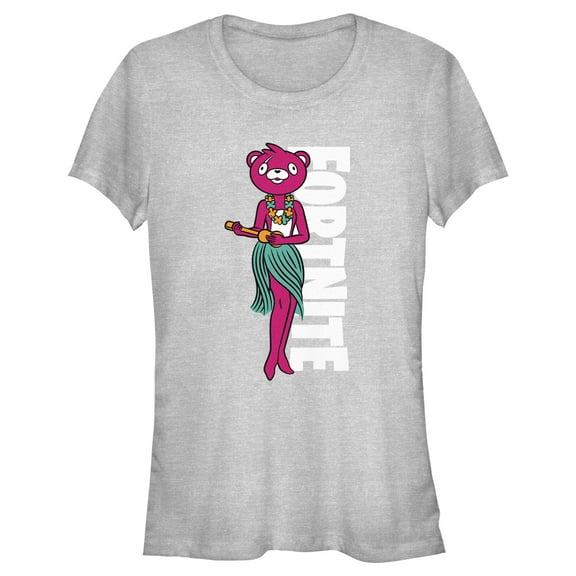 Junior's Fortnite Cuddle Team Leader Hula Dance  Graphic Tee Athletic Heather Small
