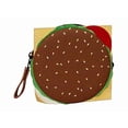 thumbnail image 1 of Monedero en forma de HAMBURGUESA, Diseño de COMIDA,Forma Redonda, Color Café, Moda Kawaii. Novedoso y Encantador., 1 of 5