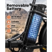 Folding Electric Bikes for Adults 1000W Peak 70 Miles Max Range 20mph Top Speed Step Thru E Bike Fat Tire Foldable E-Mountain Bike with Front Basket, 7 Speed, 36V 13.5AH Battery, UL2849 by SGS