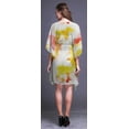 thumbnail image 3 of Bimba Yellow2 Tie-Dye Light Short Caftan Midi Dress Beach Swimwear Cover up Womens Kaftan-4X-5X, 3 of 5
