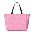 thumbnail image 2 of Balery Snowflake pink backgrounds Beach Travel Bag - Water-Resistant, Large Capacity Lightweight Tote with 7 Pockets for Women and Men - Perfect for Beach, Pool, Gym, and Travel, 2 of 7