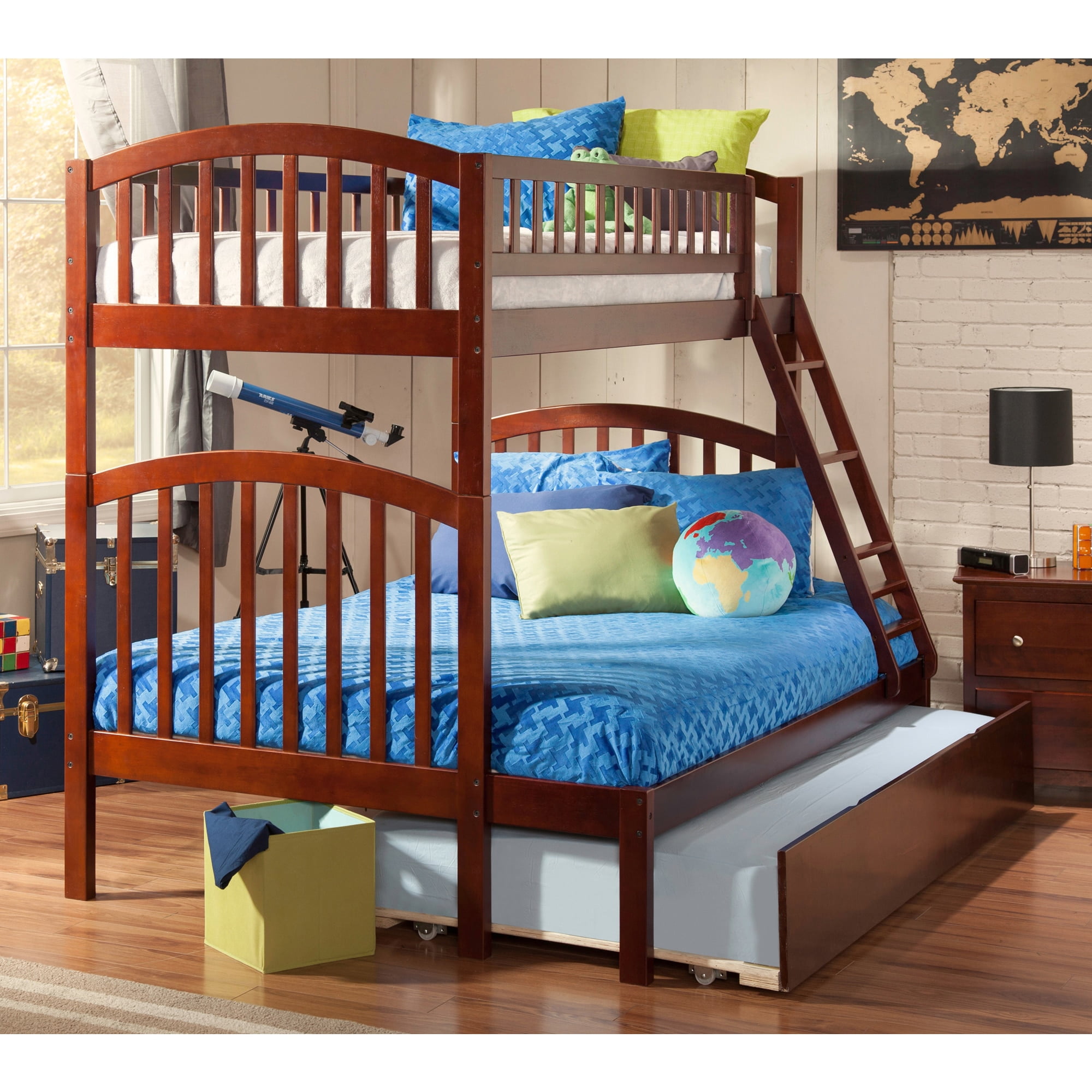Atlantic Furniture Richland Bunk Bed Twin Over Full With Size Atlantic Furniture Richland Bunk Bed Twin Over Full With Size Urban Trundle In Walnut Com