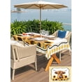 thumbnail image 5 of Outdoor Tablecloth with Umbrella Hole for Patio/Picnic/Party/Camping, Yellow Yak Waterproof Table Cloth Rectangle Table Cover Washable, Sunflowers Checkered Elegant Pastoral Buffalo (60"x 120"), 5 of 8