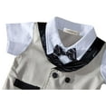 thumbnail image 4 of stylesilove Infant Toddler Baby Boy Glossy Lapel Double Breasted Tuxedo Onesie (90/12-18 Months, Khaki), 4 of 5