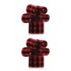 thumbnail image 3 of Injueey Accesorio de cinta con cable de lino navideño, tela de arpillera a cuadros, ambiente navideño, decoración a cuadros, envoltura negro rojo 5m 2piezas, 3 of 6