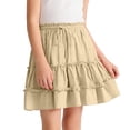 thumbnail image 7 of ZToonmas Girls Tiered Ruffle Mini Skirt Elastic Waist Drawstring A-Line Skirt Casual Summer Skirt for Kids and Teens 4-15 Years, 7 of 7