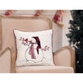 thumbnail image 3 of Snowman With Beanie Hat and Softy Tufted Snow Embroidered Christmas Pillow, 18 by 18-Inch, 3 of 4