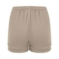 thumbnail image 4 of frariair ​Women's Non Iron Wrinkle Effect Paper Waist Shorts With Minimalist Silhouette And Hidden Storage For Chic City Exploration​ Khaki, 4 of 4