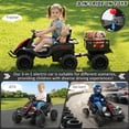 thumbnail image 3 of Farmdex 3-in-1 Ride on Tractor, 24 Volt Ride on Toys with Remote Control, 7AH Battery Power Car Wheels , Ride on Cars w/ Bluetooth, Music, Battery Display, Light Control, 5 MPH, Black, 3 of 9