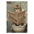 thumbnail image 3 of 1000 Piece Jigsaw Puzzle 20" x 30" Finished Size Cat Reading Newspaper On The Toilet - 1000 Piece Jigsaw Puzzle for Adults - Wooden Puzzle - Recycled Paper Puzzle 1000 Pieces, 3 of 8