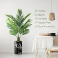 thumbnail image 3 of Artificial Tree in Modern Marble Effect Planter, Fake Areca Tropical Palm Silk Tree for Indoor and Outdoor Home Decoration - 57" Overall Tall (Plant Pot Plus Tree), 3 of 5