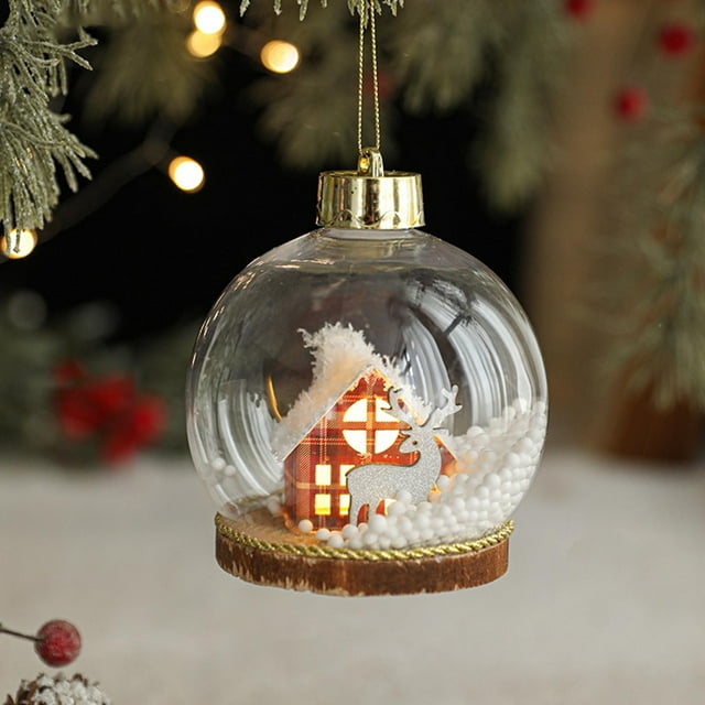 Xihbxyly Colgante Navideño de Papá Noel, Adorno de Plástico Transparente, Detalles Pintados a Mano, Fácil de Colgar, Variedad de Tamaños y Colores, Decoración Versátil, Alegría Navideña, Regalo Ideal