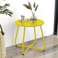 thumbnail image 2 of Hemoton Outdoor&Indoor Steel Patio Side Table, Weather Resistant Outdoor 18-inch Small Round End Table for Patio, Yard, Balcony, Garden,Poolside, Living Room, Bedroom, Yellow, 2 of 9