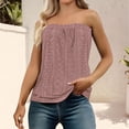 thumbnail image 2 of QIJUNTUO Women's Bandeau Tube Top With Elasticized Waist For Beach & Pool Parties Pink, 2 of 5