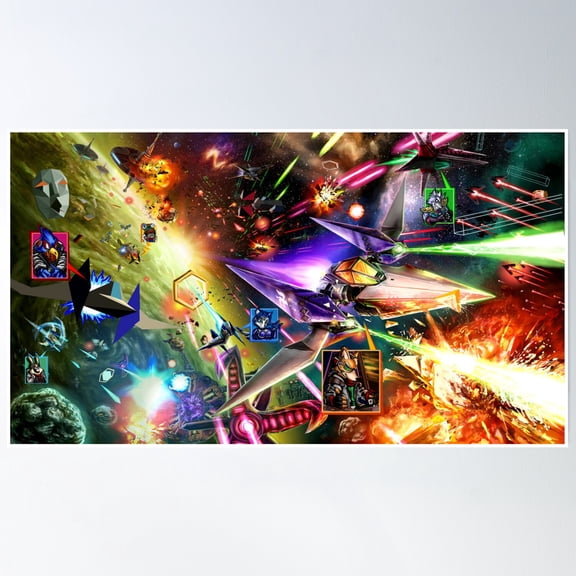 The Starfox Universe: At War Poster Wall Art, Modern Wall Decor, 8x12 UNFRAMED