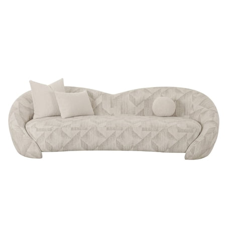 Divani Casa Gentle - Modern Beige Pattern Fabric Sofa