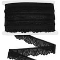 thumbnail image 1 of 20 yardas de cinta elástica negra de 1-3/8 pulgadas de ancho, cinta de encaje de chinlon elástica, ribete de encaje flexible, 1 of 9