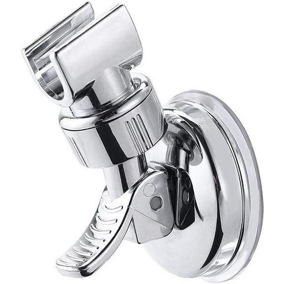 Shower Head Holder Suction Cup Handheld Showerhead Bracket Adjustable Height Shower Holder, Removable Handheld Wand Holder Wall Mounted Suction Bracket (Silver-1pcs)