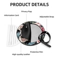 thumbnail image 4 of Koala 2Pcs PU Leather Round Luggage Tags with Privacy Cover and Name ID Tag for Suitcase, Handbags, Backpacks, School Bags, 4 of 6