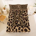 thumbnail image 5 of Erosebridal Africa Leopard Pattern Queen Sheet Sets,First Letter K Bed Set For Women 4pcs, 5 of 6
