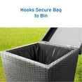 thumbnail image 6 of Hearth & Harbor 35 Gallon Outdoor Trash Can with Lid, Hideaway Wicker Rattan Garbage Can, Gray, 6 of 7