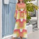 thumbnail image 4 of Vestido largo con ondas de sorbete moderno de mediados de siglo, vestidos de fiesta de verano para damas 2024, vestidos de fiesta 2024, vestidos para mujer, 4 of 5