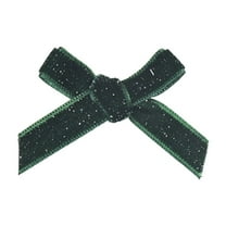 CuiLiyq Mini Velvet Ribbon Bows, for Sewing Scrapbook Card Making Wedding Christmas Dress Hair Accessories Gift Decoration Crafting (Green, 2.2" x 1.4")